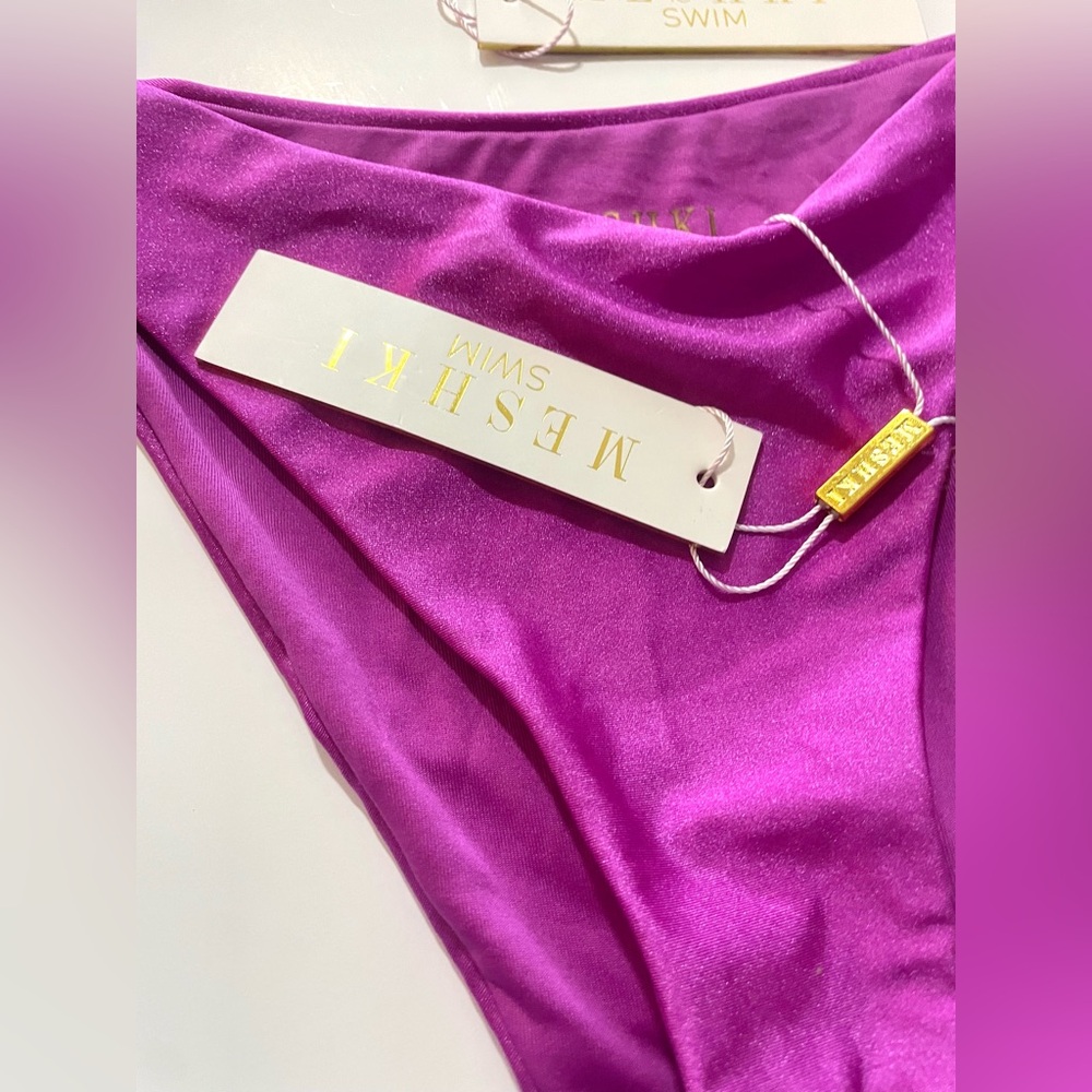NWT Meshki Andie Ruched String Side Bikini Briel Swimsuit Size XL - Picture 5 of 8